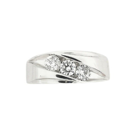 White Gold Round Diamond Contemporary Ring