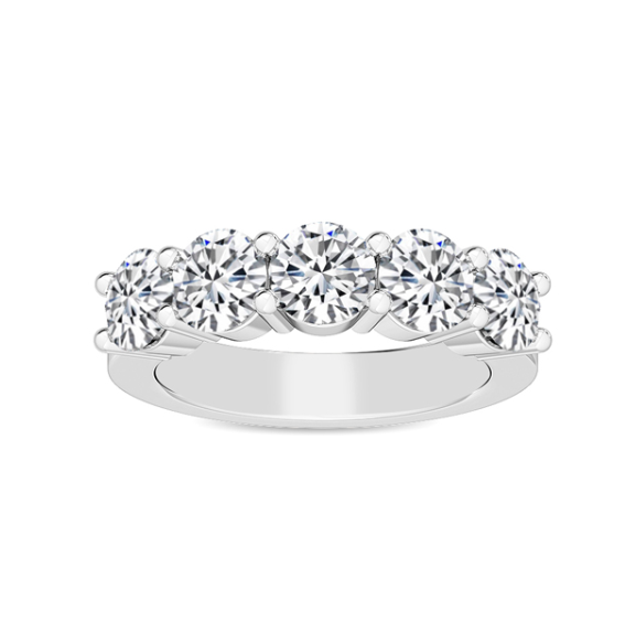 White Gold Shared Prong Lab Grown Diamond Wedding Band