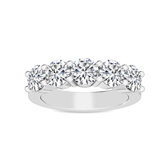 White Gold Shared Prong Lab Grown Diamond Wedding Band