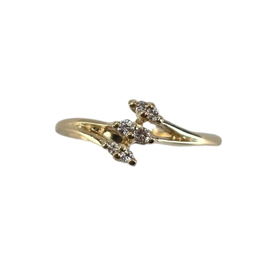 Gold Three Row Diamond Ring
