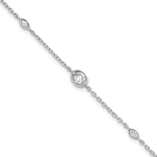 White Gold Lab Grown Diamond Rolo Bracelet