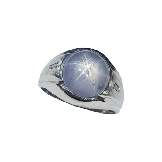 Vintage Star Sapphire and Diamond Ring