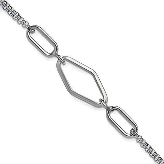 Sterling Silver Rhodium-Plated Two Strand Bracelet
