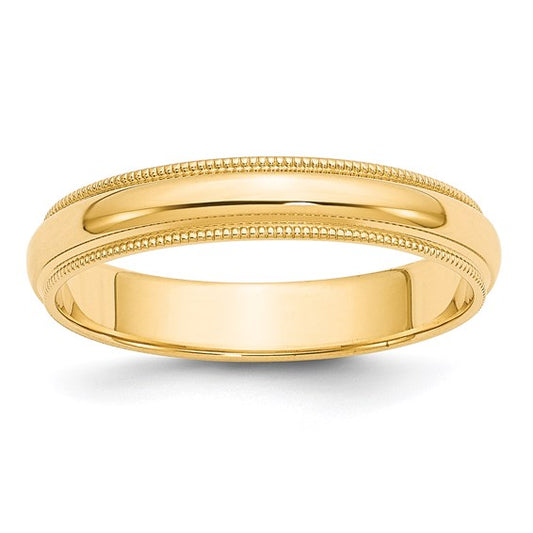 Yellow Gold 4MM Milgrain Band