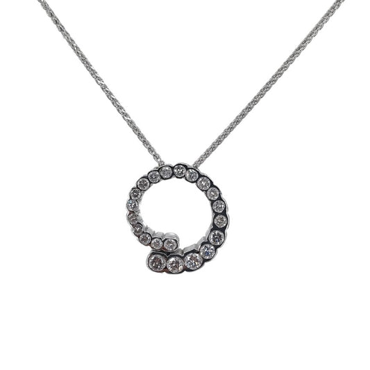 Bezel set circle diamond pendant