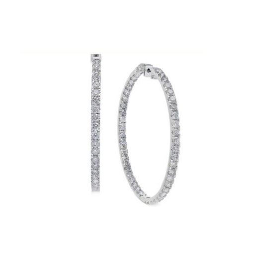White Gold Inside-Out Diamond Hoop Earrings