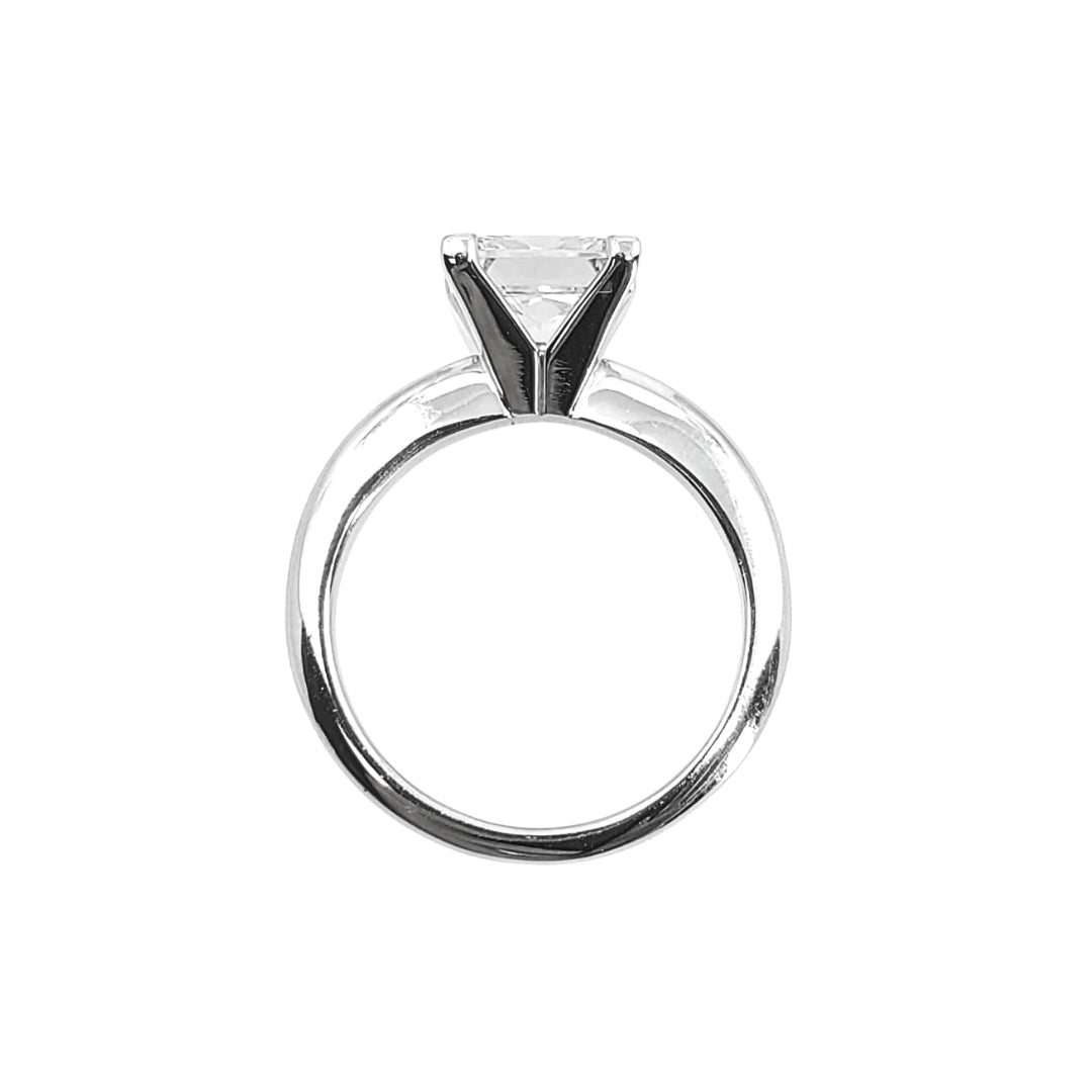 2.5 Carat Princess Cut Cubic Zirconia In 14K White Gold