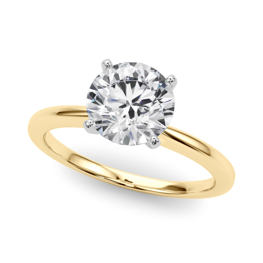 Yellow Gold Solitaire Lab Grown Diamond Engagement Ring