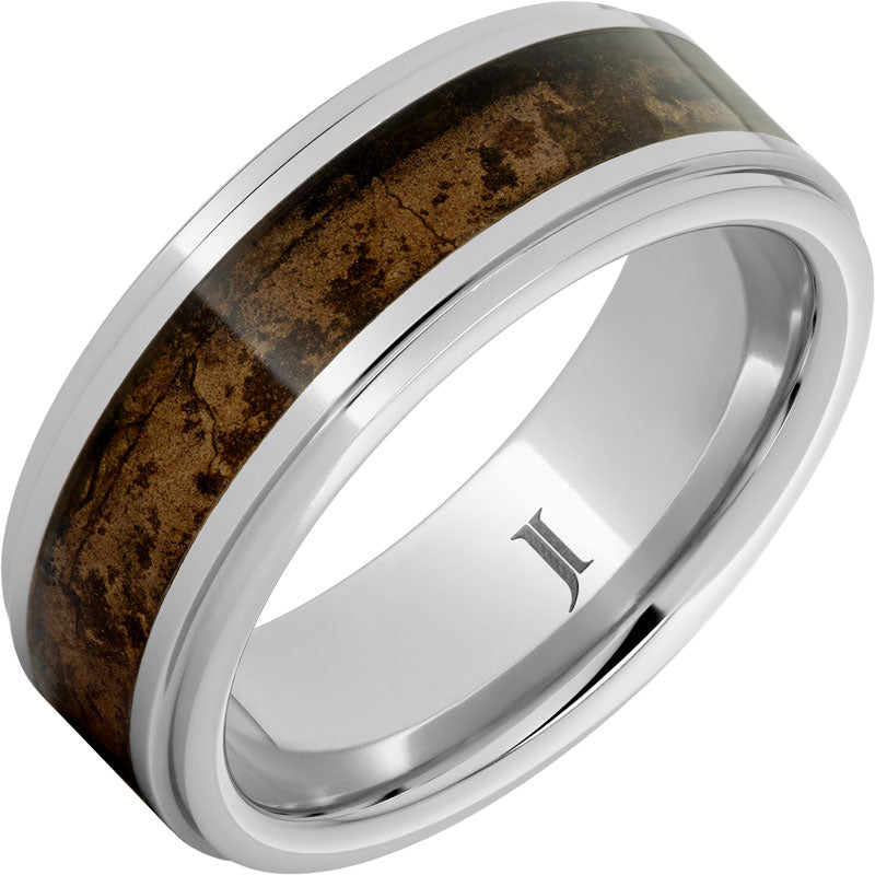 White Serinium Maduro Cigar Wedding Band