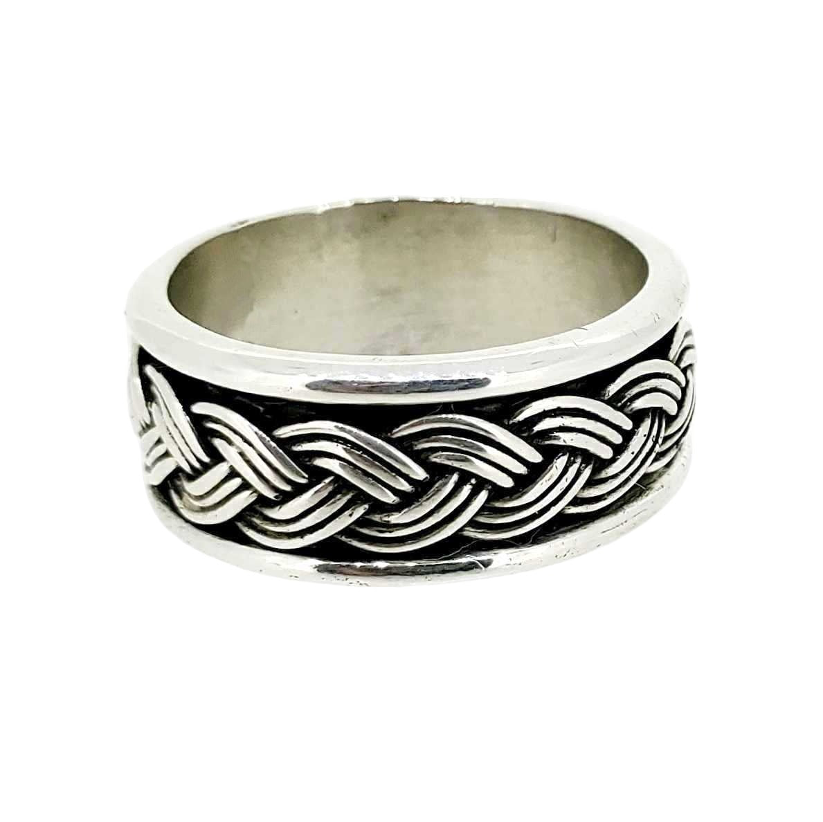 Vintage Antiqued Silver Braided Band
