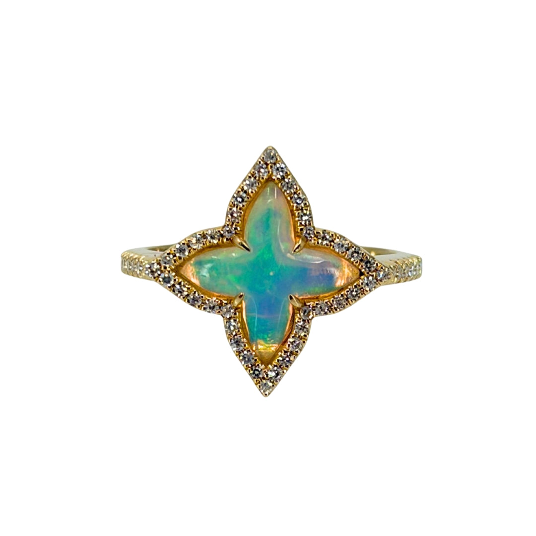 Fantasy Cut Opal Geometric Ring