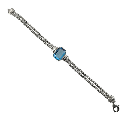 Blue Topaz Double Strand Popcorn Bracelet