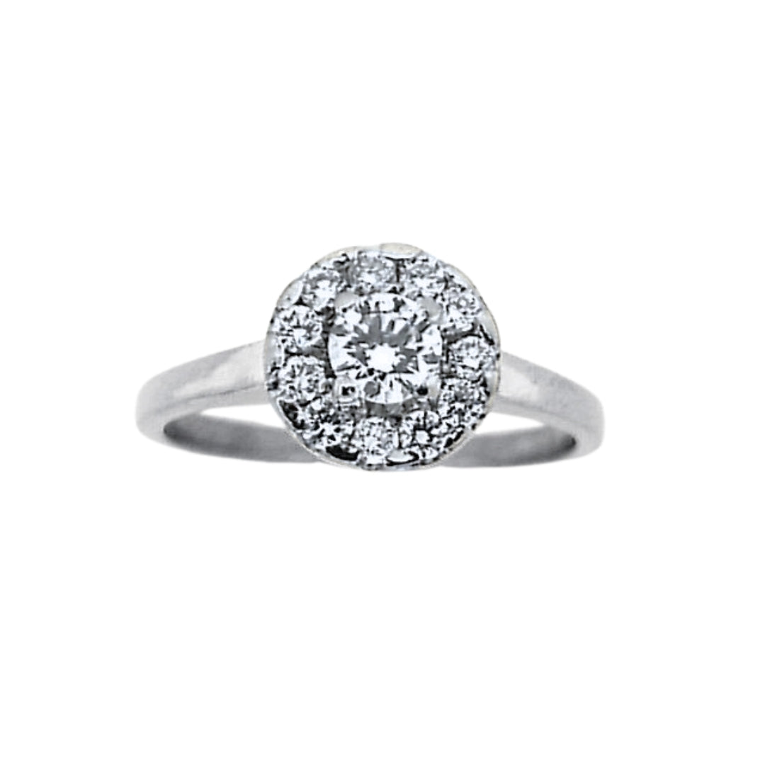 White Gold Diamond Halo Ring