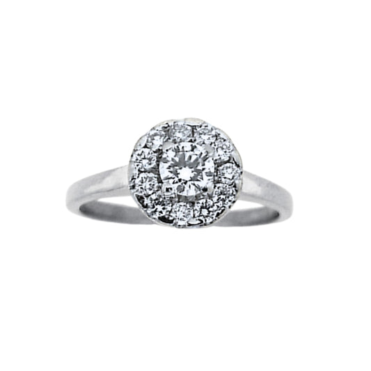 White Gold Diamond Halo Ring
