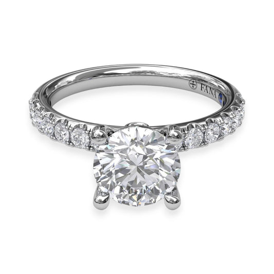 White Gold Round Diamond Engagement Ring