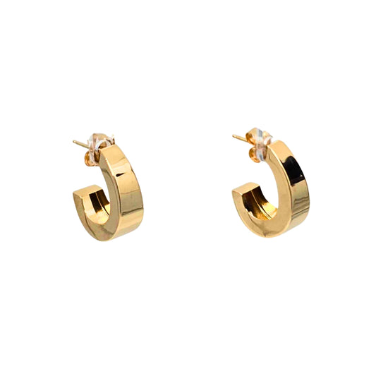 14K Yellow Gold Tapered J-Hoop Earrings