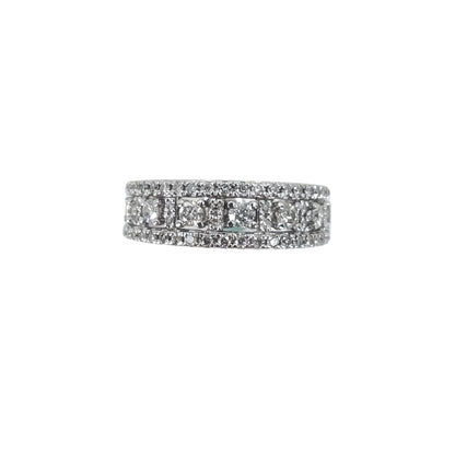 White Gold Band Style Diamond Ring