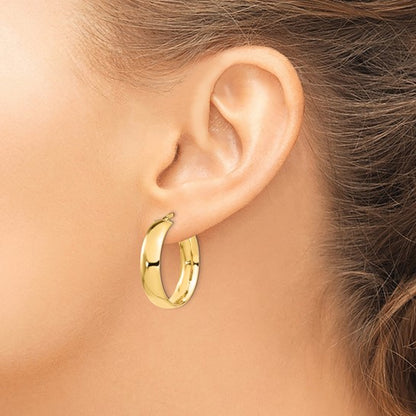 14 Karat Yellow Gold Medium Hoop Earrings