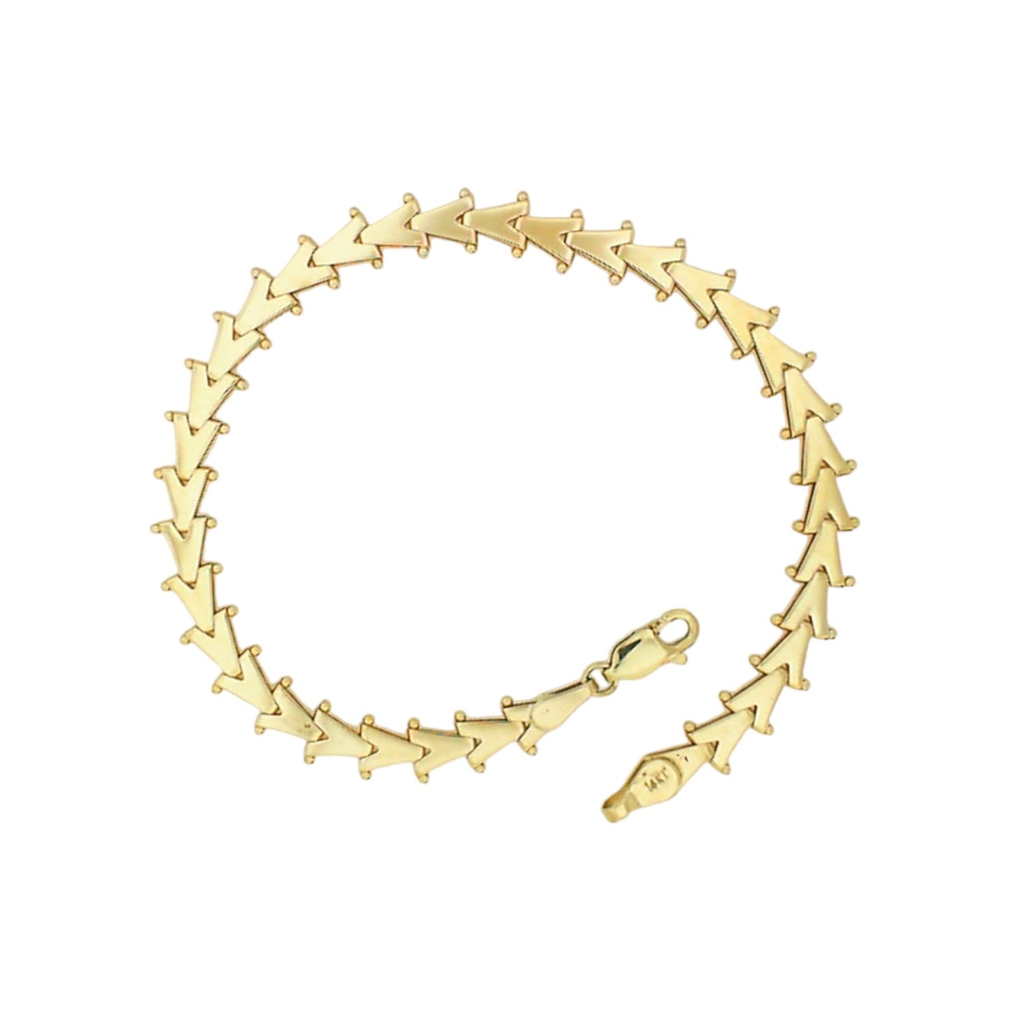 Yellow Gold V Link Bracelet