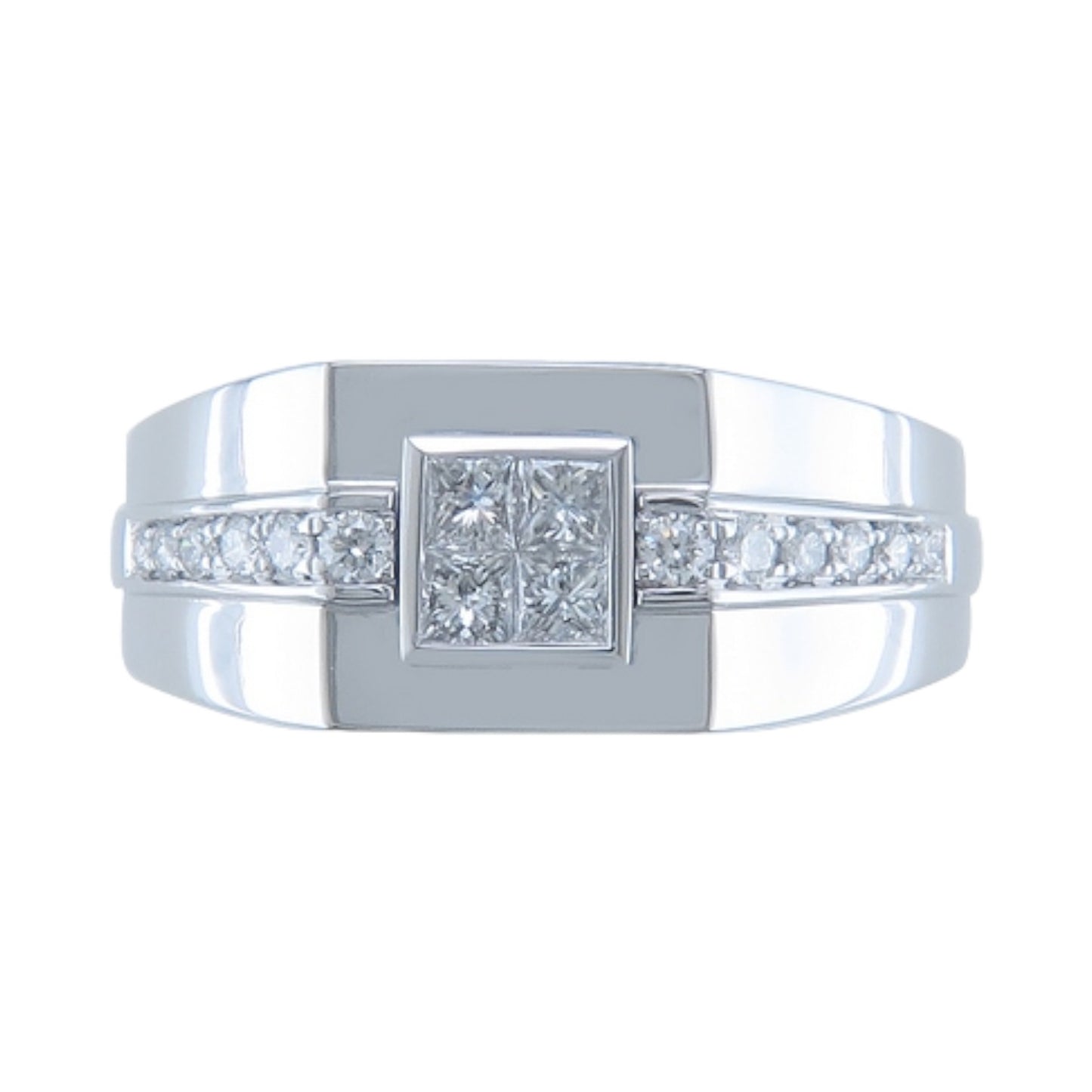 Men's White Gold Diamond Ring