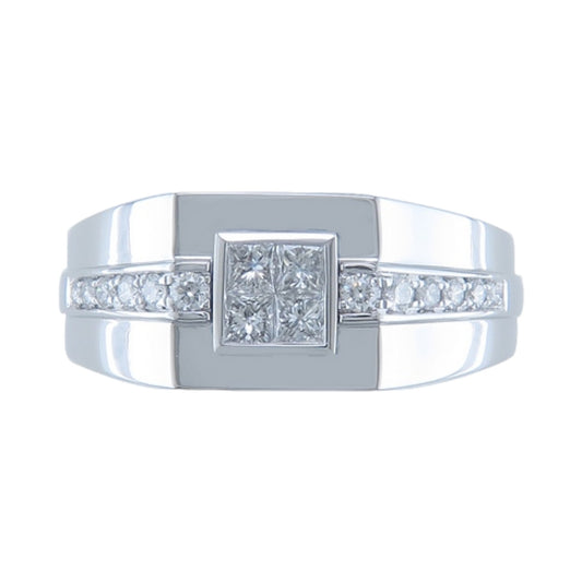 Men's White Gold Diamond Ring