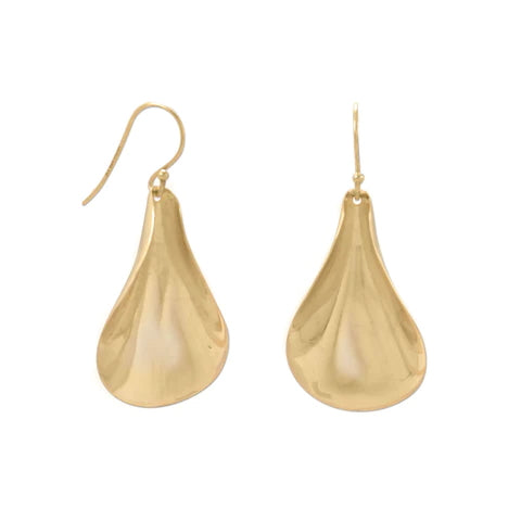 Yellow Sterling Silver Spoon Earrings