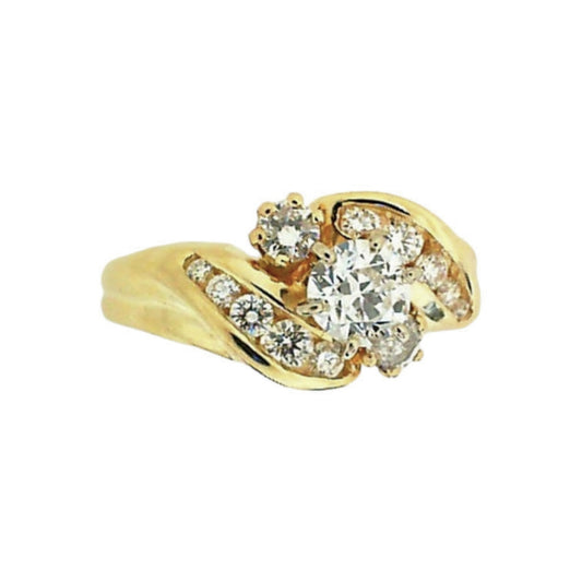 Yellow Gold Diamond Twist Ring