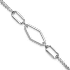 Sterling Silver Rhodium-Plated Two Strand Bracelet