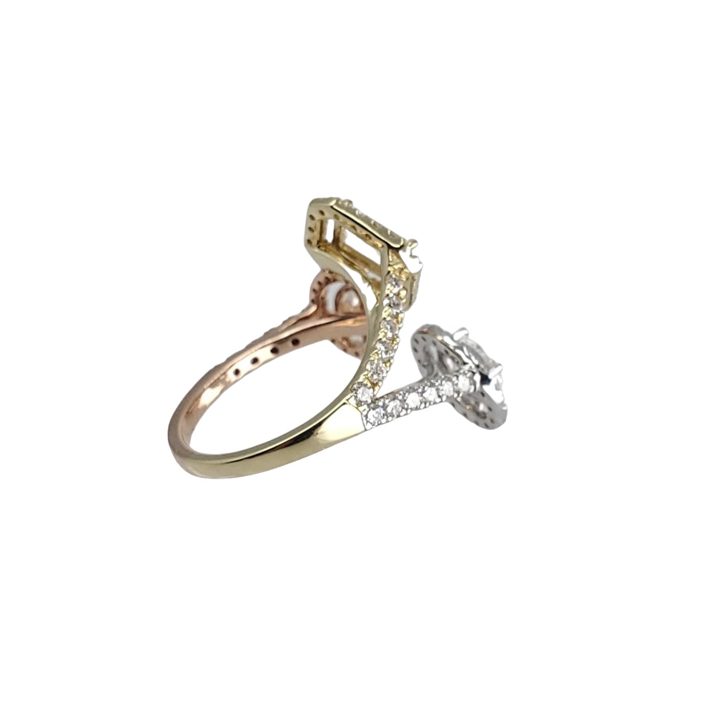 Tri-Color Gold Diamond Ring
