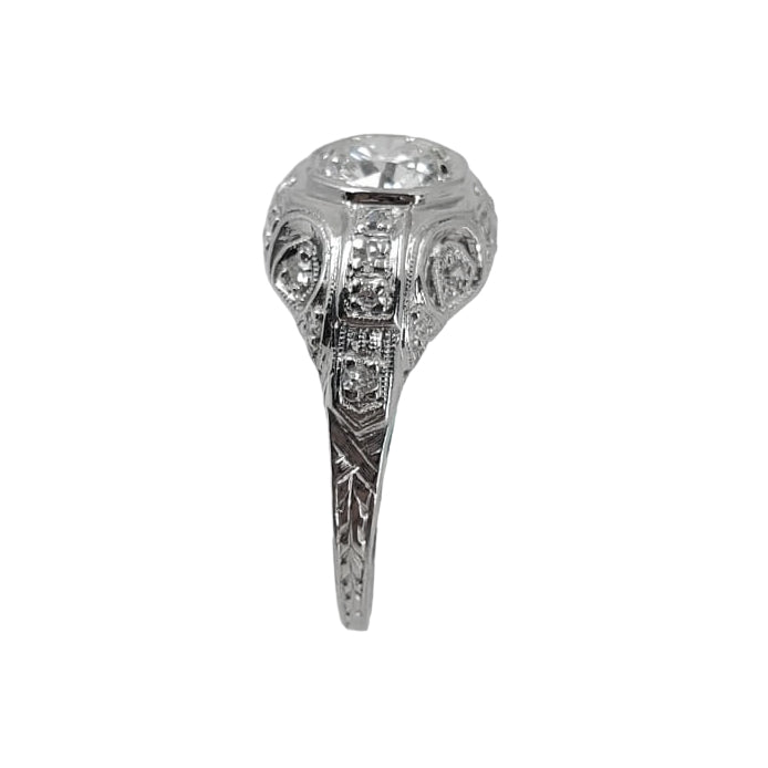 Vintage Platinum Edwardian Style Diamond Ring