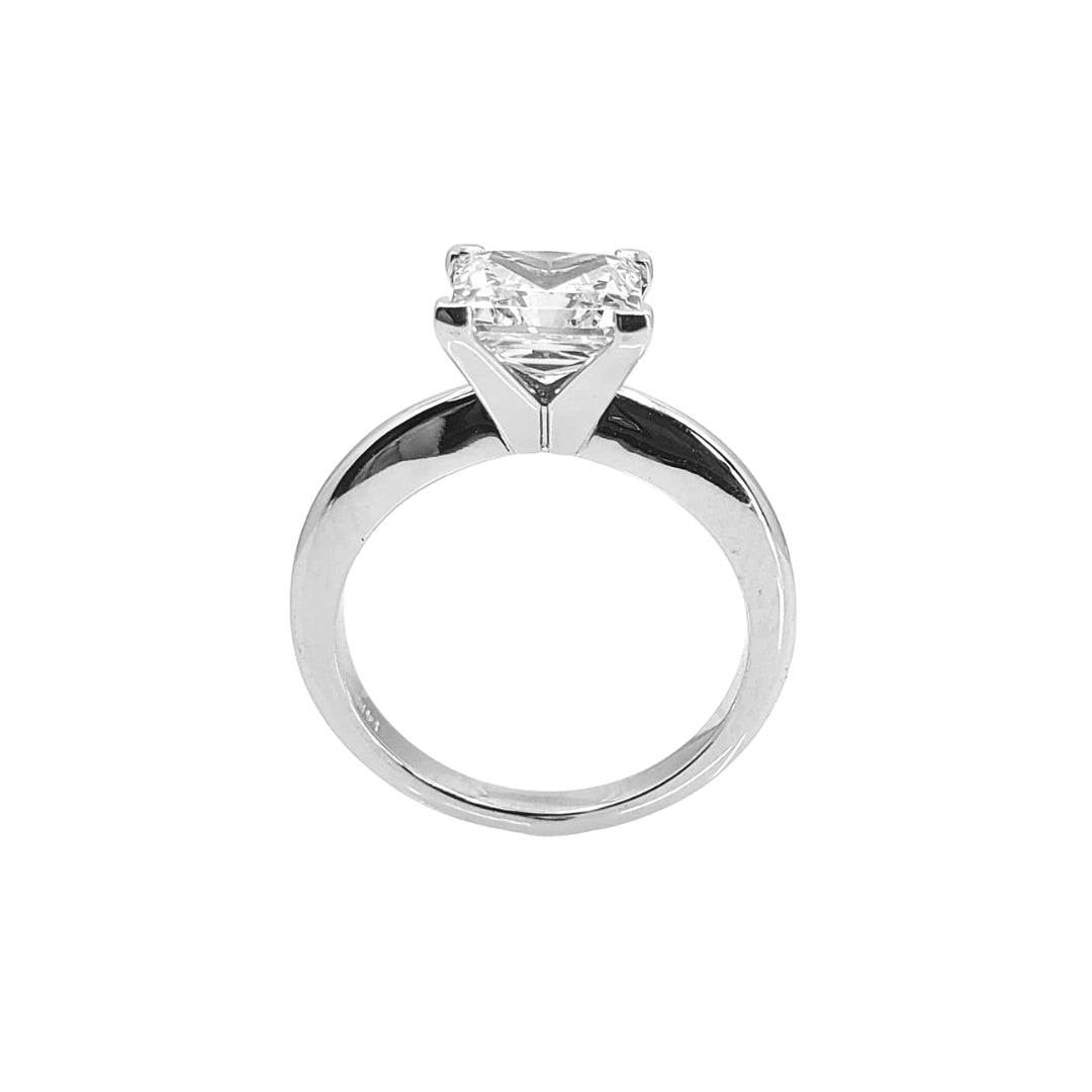 2.5 Carat Princess Cut Cubic Zirconia In 14K White Gold