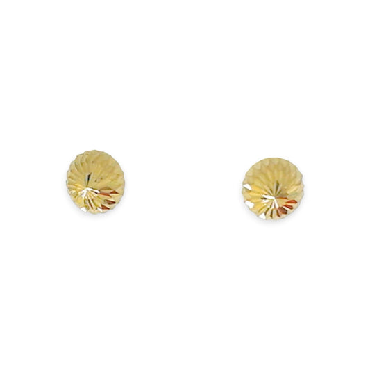 Yellow Gold Diamond Cut Dome Earrings