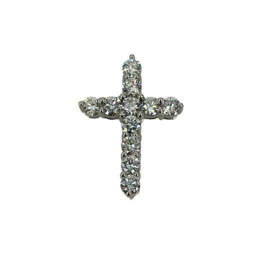 White Gold Lab Diamond Cross Pendant