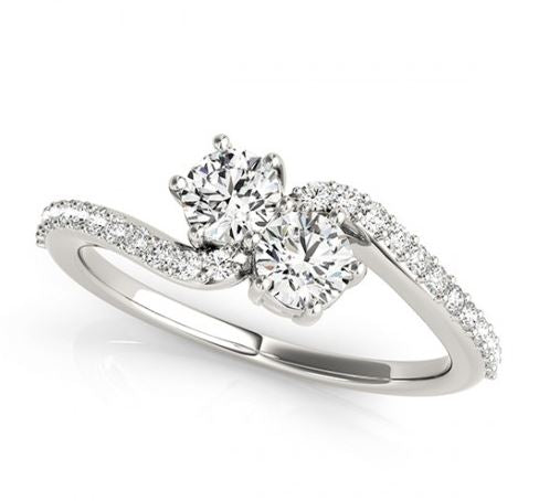 White Gold Bypass Diamond Ring