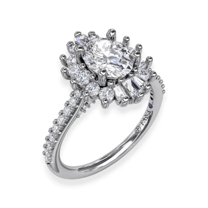 White Gold Ballerina Diamond Engagement Ring