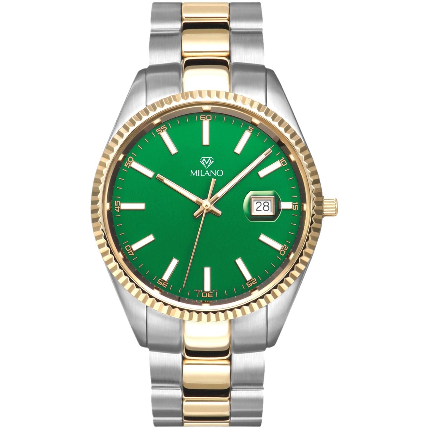 Two Tone Stainless Steel Milano Watch with Green Dial