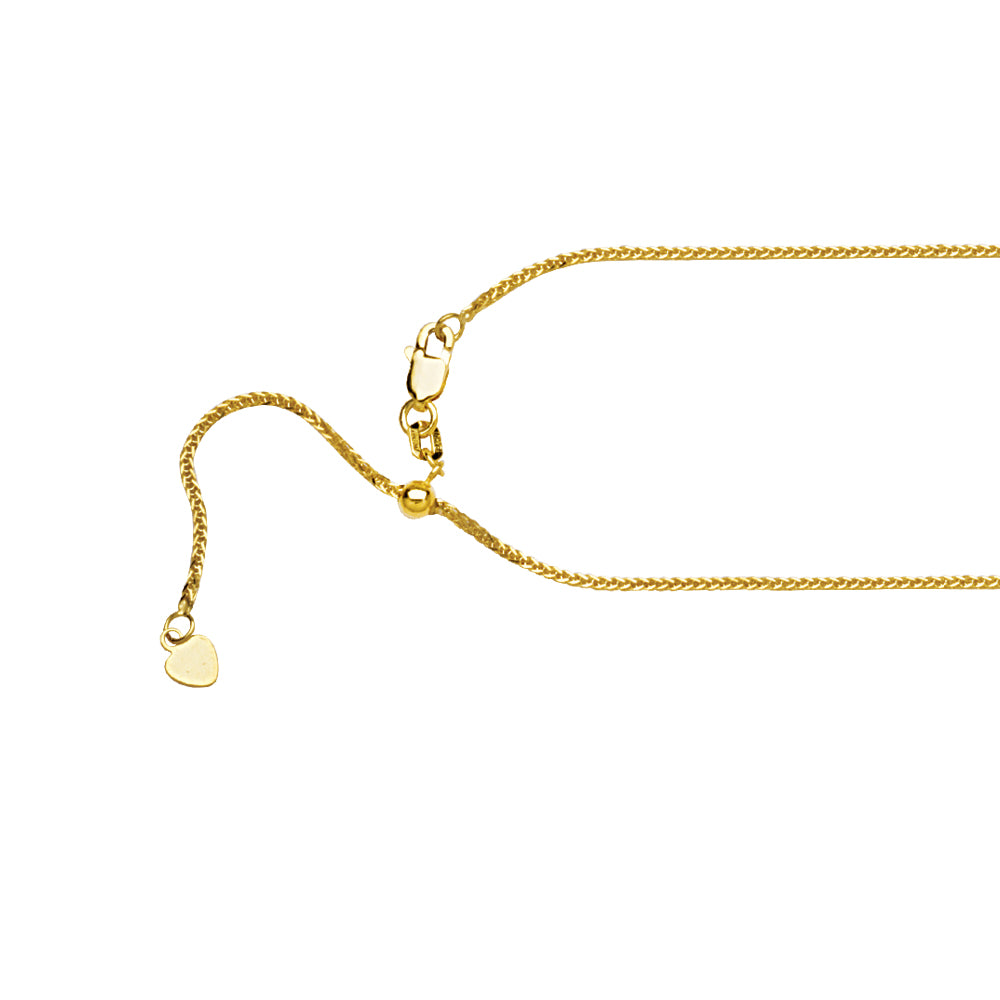 14 Karat Yellow Gold Diamond Cut Wheat Necklace