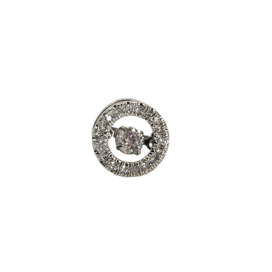White Gold Dancing Diamond Circle Pendant
