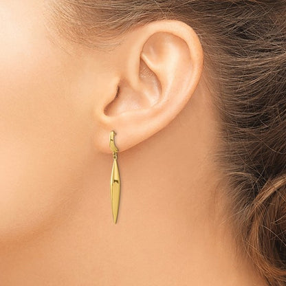 Yellow Gold Diamond-Shape Drop Earrings
