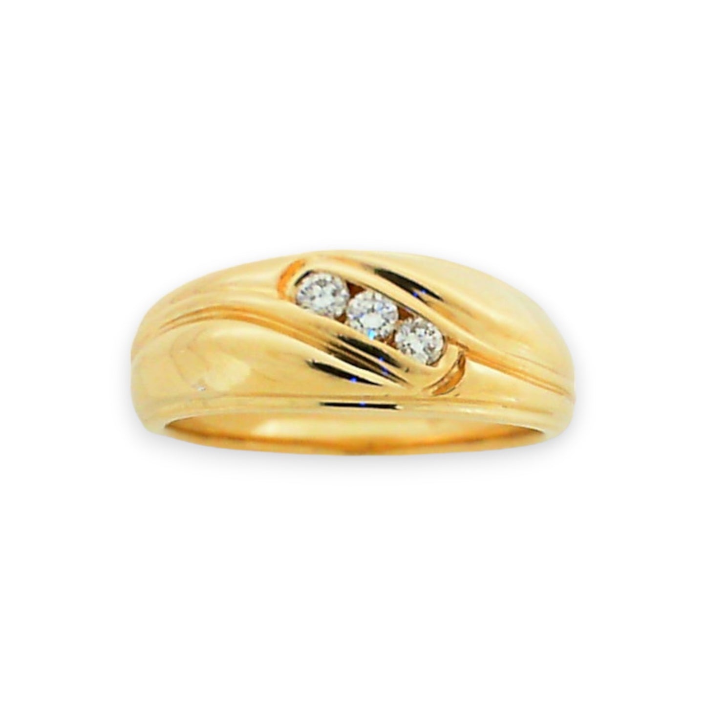 Vintage Men's Yellow Gold Tapered Wedding Band