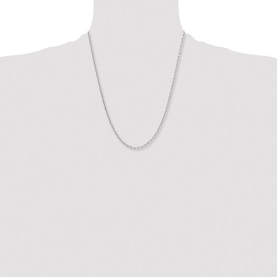 24 Inch White Stainless Steel Cable Necklace