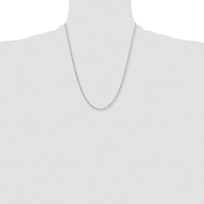 24 Inch White Stainless Steel Cable Necklace