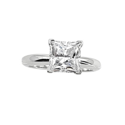 2.5 Carat Princess Cut Cubic Zirconia In 14K White Gold
