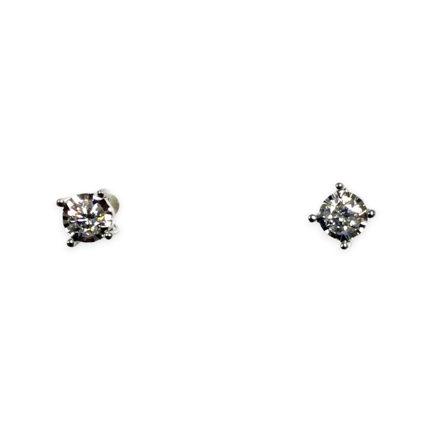 White Gold Illusion Set Diamond Studs