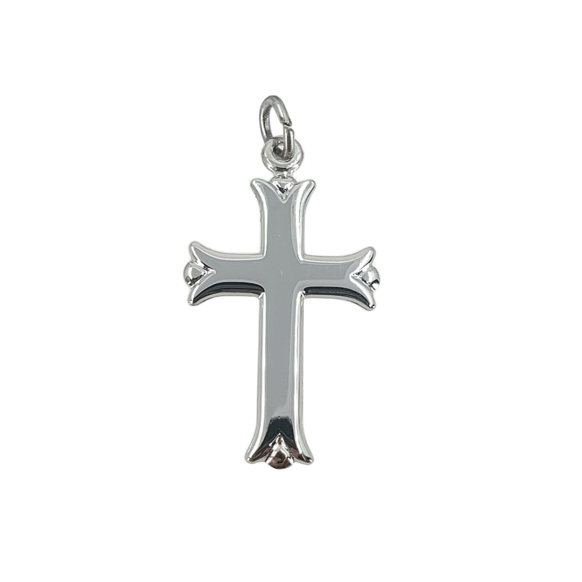 Sterling Silver Polished Budded Cross Pendant