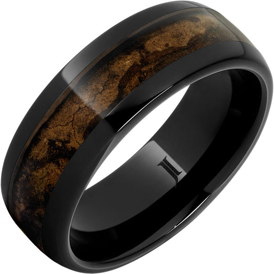 Black Ceramic Maduro Cigar Wedding Band