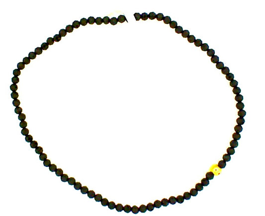 2MM Faceted Black Spinel Beaded Bracelet with Gold Filled Finishing Bead