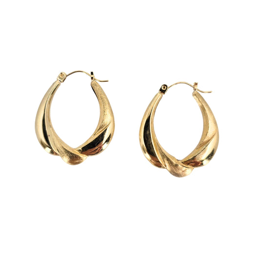 Yellow Gold Stampato Hoop Earrings