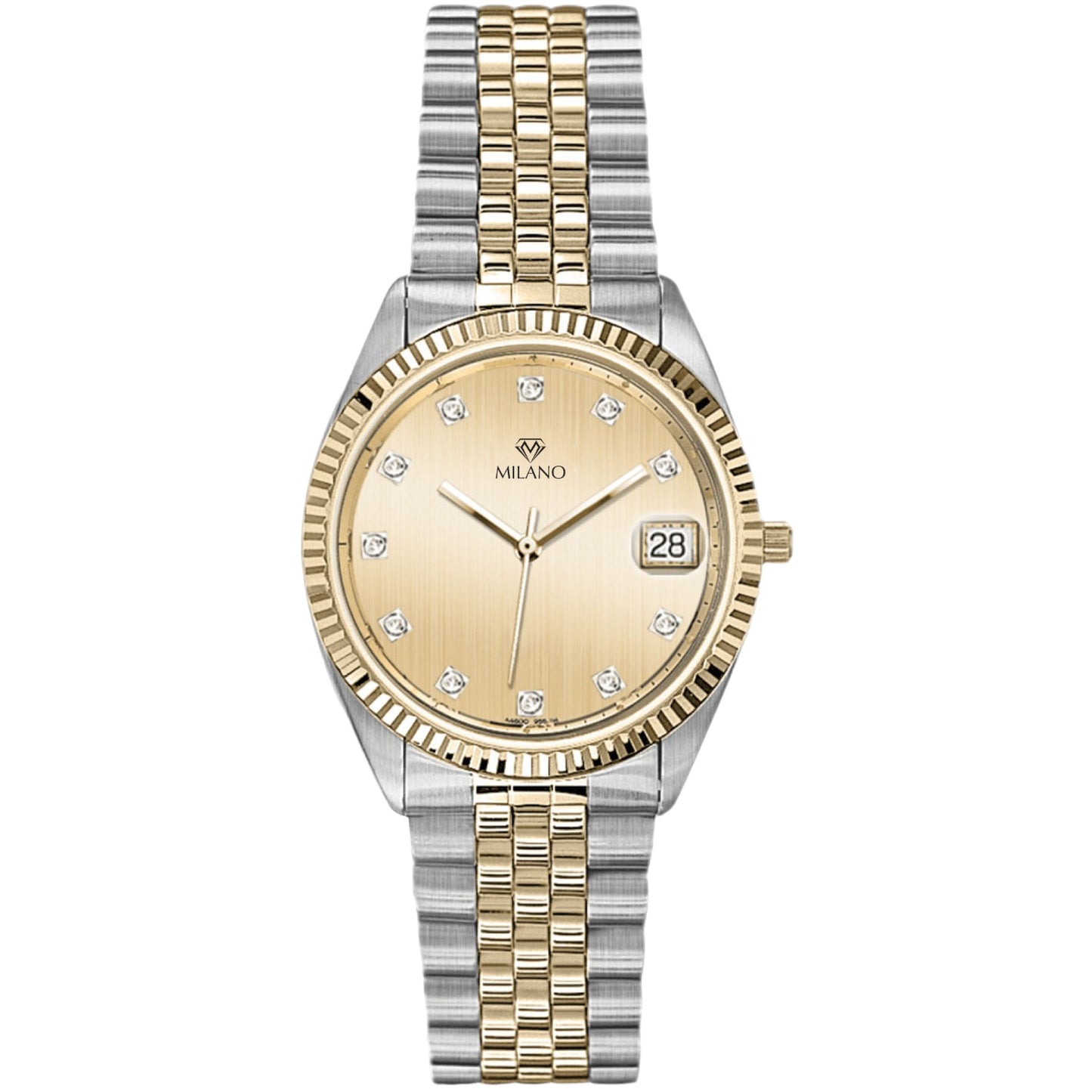 Two Tone Sainless Steel Dress Watch with Bracelet Buckle