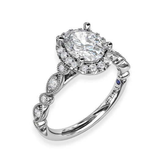 White Gold Halo Engagement Ring